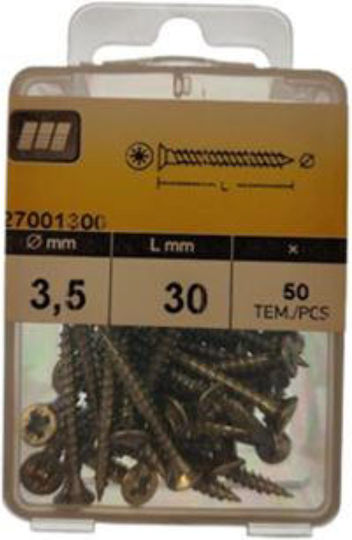 Amtech MDF Screw Galvanized with Diameter M4 and Length 20mm 50pcs in Case
