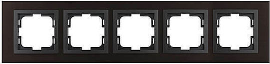 Mono Electric Schalterrahmen 5-fach Horizontale Montage in Schwarz Farbe 500-008540164