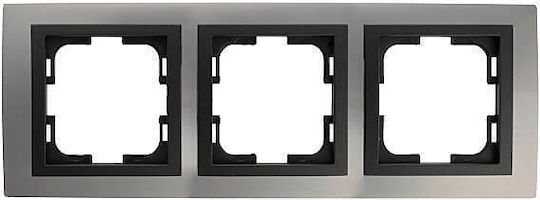 Mono Electric Switch Frame 3 Positions Horizontal Installation in Silver Color 500-004200162