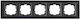 Mono Electric Switch Frame 5 Positions Horizontal Installation in Black Color 500-005820164