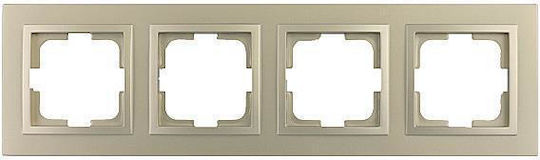 Mono Electric Switch Frame 4 Positions Vertical and Horizontal Installation in Beige Color 500-002236163