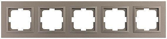 Mono Electric Switch Frame 5 Positions Vertical and Horizontal Installation in Brown Color 500-002336164