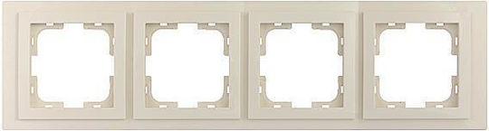 Mono Electric Switch Frame 4 Positions Vertical and Horizontal Installation in Beige Color 500-001737163