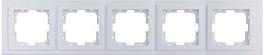 Mono Electric Switch Frame 5 Positions Vertical and Horizontal Installation in White Color 500-001937164