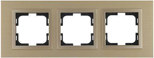 Mono Electric Switch Frame 3 Positions Vertical and Horizontal Installation in Beige Color 500-005830162