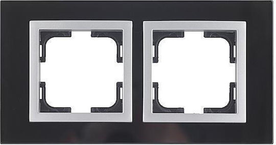 Mono Electric Switch Frame 2 Positions Vertical and Horizontal Installation in Black Color 500-006720161