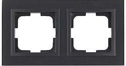 Mono Electric Schalterrahmen 2-fach Vertikale und Horizontale Montage in Schwarz Farbe 500-002036161