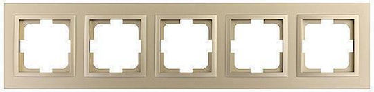 Mono Electric Switch Frame 5 Positions Vertical and Horizontal Installation in Beige Color 500-002236164