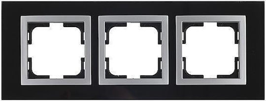 Mono Electric Switch Frame 3 Positions Vertical and Horizontal Installation in Black Color 500-006720162