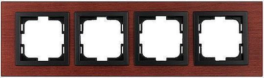 Mono Electric Switch Frame 4 Positions Horizontal Installation in Brown Color 500-008500163