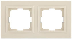 Mono Electric Switch Frame 2 Positions Vertical and Horizontal Installation in Beige Color 500-001736161