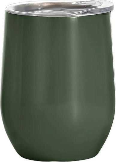 Sidirela Color Ποτήρι Θερμός Ανοξείδωτο 340ml σκούρο πράσινο με Επιστόμιο