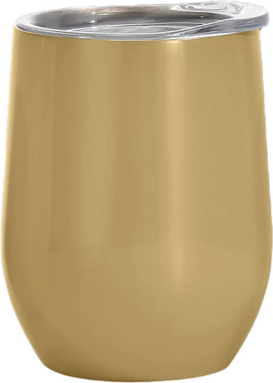 Sidirela Color Glass Thermos Stainless Steel 340ml Mustard with Mouthpiece