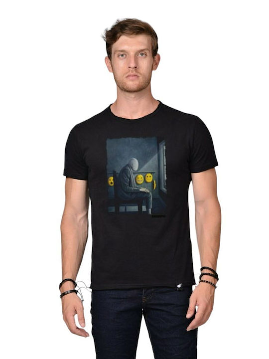 Bigbong T-shirt Bărbătesc cu Mânecă Scurtă Negru