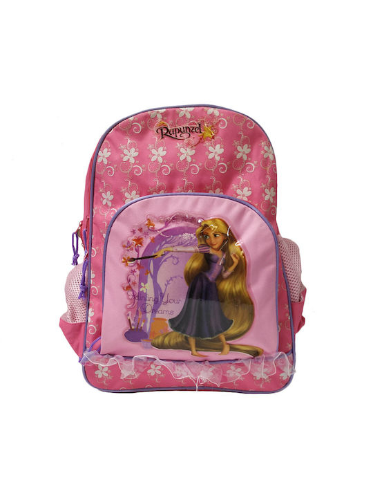 Disney Rapunzel Painting Your Dreams School Bag Backpack Elementary, Elementary Pink with Water Bottle Holder
