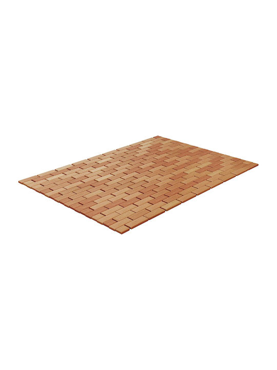 Non-Slip Bath Mat Wooden Square 06.7408195 Brown 45x45cm