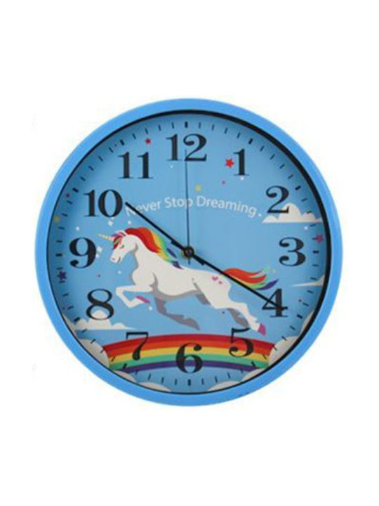 Wall Clock Plastic Blue