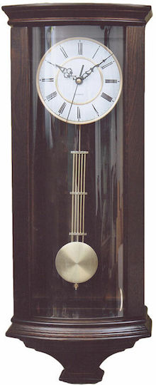 Antique Wooden Wall Clock with Pendulum Brown 30x67cm