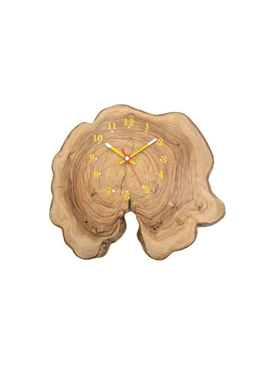 Wall Clock Wooden Brown Ø34cm