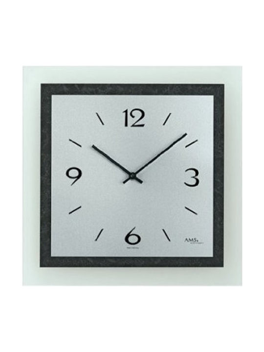 Wall Clock Metallic Black 40x24cm