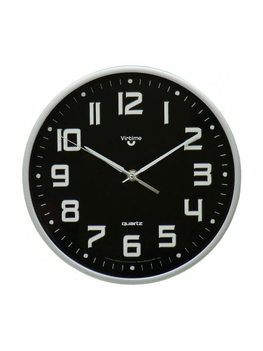 Wanduhr Metallisch Schwarz Ø25cm