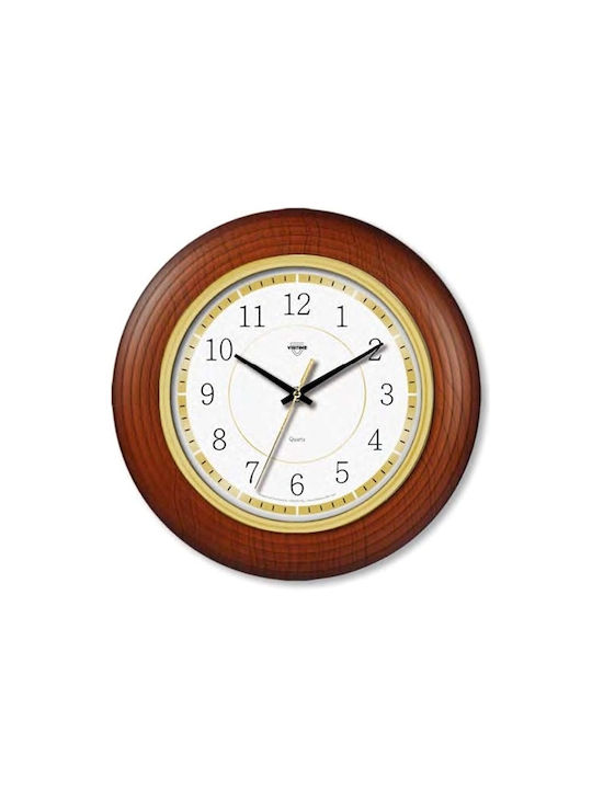 Wall Clock Plastic Brown Ø30cm