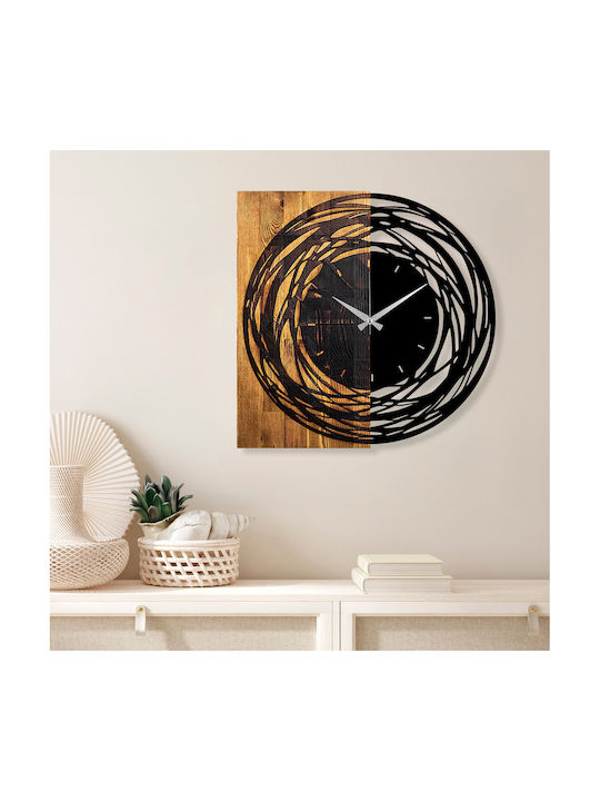 Wall Clock Wooden Brown Ø58cm