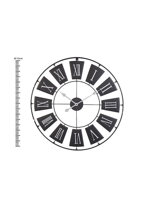 Ρολόι Τοίχου Μεταλλικό Μαύρο 70cm