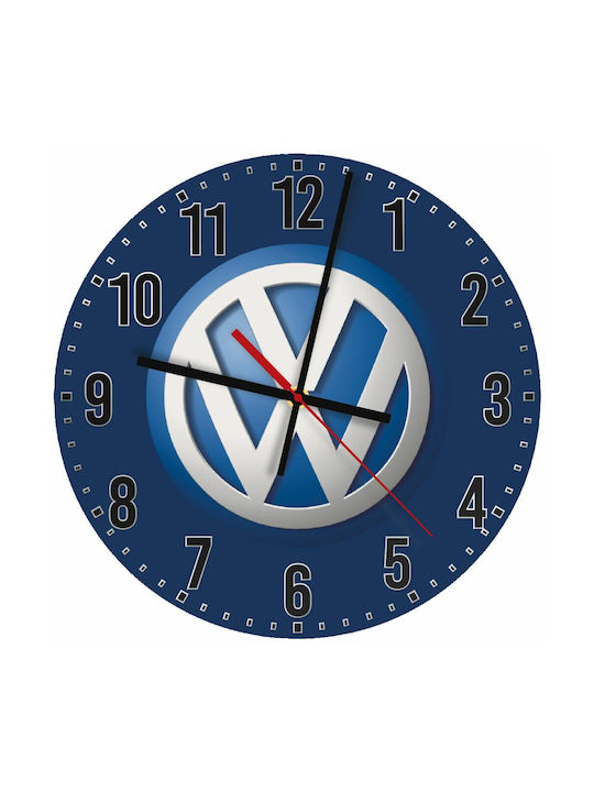 Silent Wall Clock Wooden Navy Blue Ø30cm