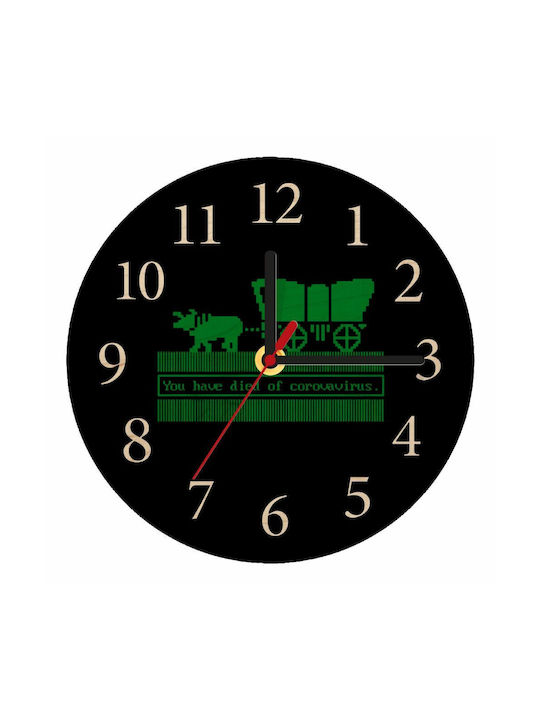 Wall Clock Wooden Black Ø20cm