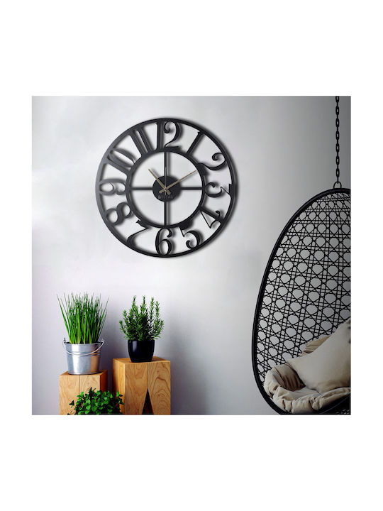 Wall Clock Metallic Black Ø50cm