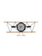Wall Clock Wooden Black 55x4cm