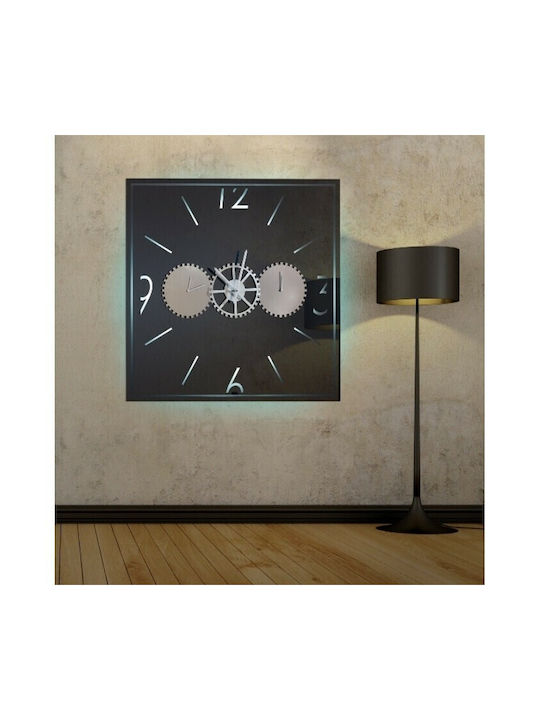 Ploumatos Wanduhr Spiegel Silber 104x112cm