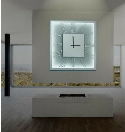 Ploumatos Wall Clock Mirror White 110x110cm