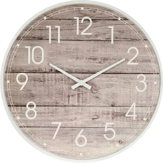 Wall Clock Wooden Beige Ø59.5cm