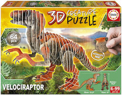 Velociraptor Puzzle 3D 64 Bucăți