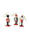 Hanging Nutcracker Ornament Wooden Multicolour 8x8cm Set 3pcs