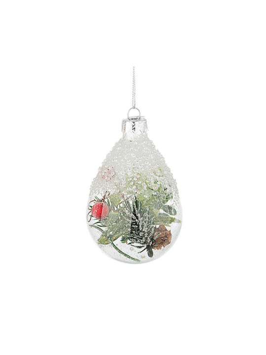 Hanging Ornament Pine Glass Transparent 7x7cm