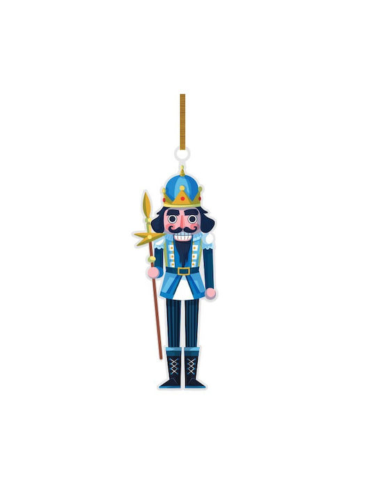 Hängender Nussknacker Ornament Kunststoff Blau 15x15cm