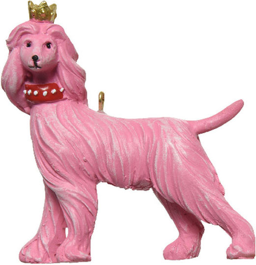 Hanging Ornament Dog Polyresin Pink 6.2x6.2cm
