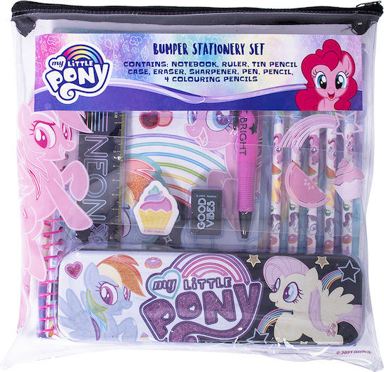Blue Sky Studios My Little Pony Set de Papetărie pentru Copii cu Creion, Caiet de Notițe, Stilou, Riglă și Penar