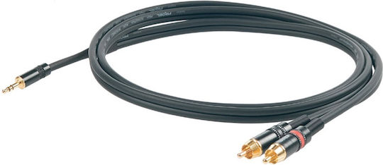 Proel Cablu Audio Jack 3,5 mm Male - 2x RCA De Sex Masculin Negru 1,5 m CHLP215LU15