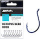 BKK Octopus Beak Fishing Hooks Set 9pcs No1 Black Nickel