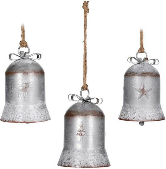 Hängendes Glocke Ornament Metallisch Silber 21x21cm