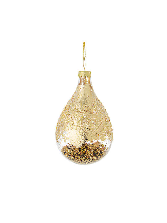 Christmas Glass Tree Ornament Gold 7x7cm