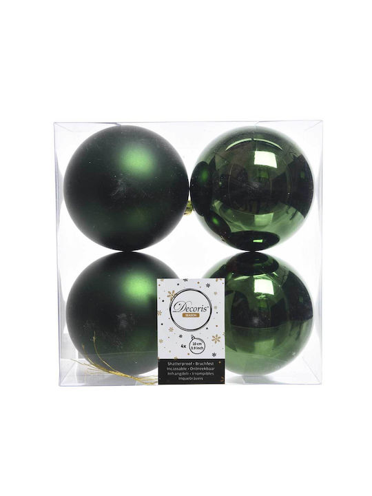 Ornament suspendat Glob Plastic Verde 10buc Set 4buc
