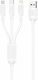 Foneng X80 Regular USB to Type-C / Lightning / micro USB Cable Λευκό 1.2m