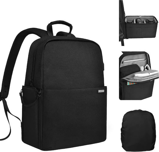 Caden Black Camera Backpack