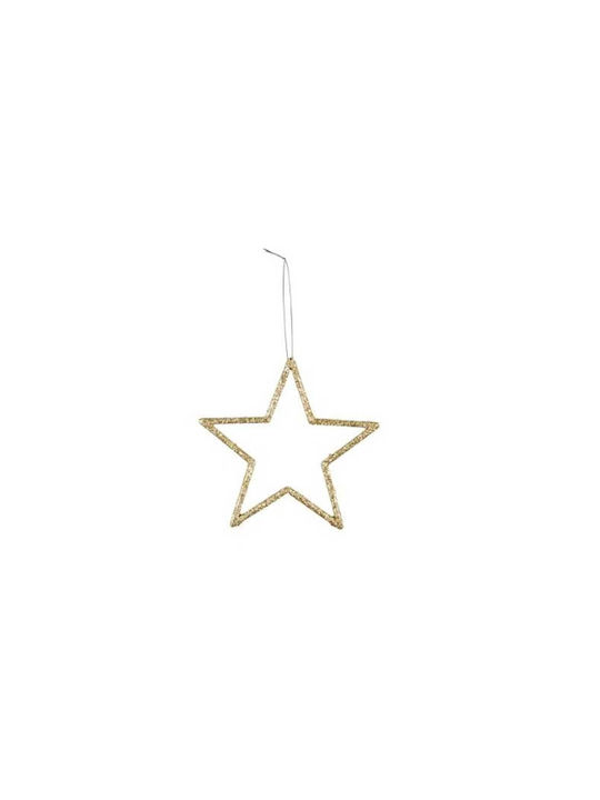 Christmas Plastic Star Ornament Gold 12x12cm