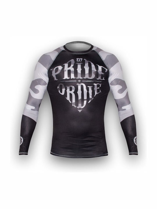 PrideOrDie Ανδρική Μακρυμάνικη Μπλούζα POD134 για Jiu-Jitsu Μαύρη